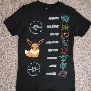 Kid's Black Pokemon Tshirt, Size Small